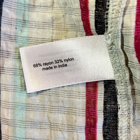 Lane Bryant Women’s Multi-color Short Sleeve Split Neck Stripped Blouse 24 - Picture 8 of 9